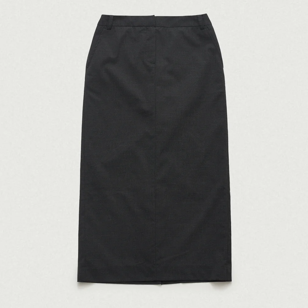 Mould Low Rise Maxi Skirt_Charcoal