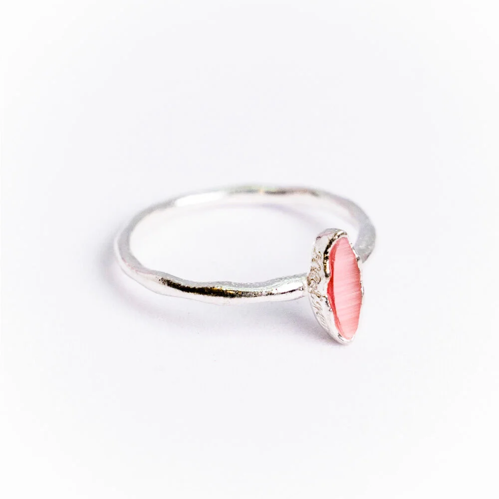 HR 171R_Pink Cat's Eye Ring (Silver 925)