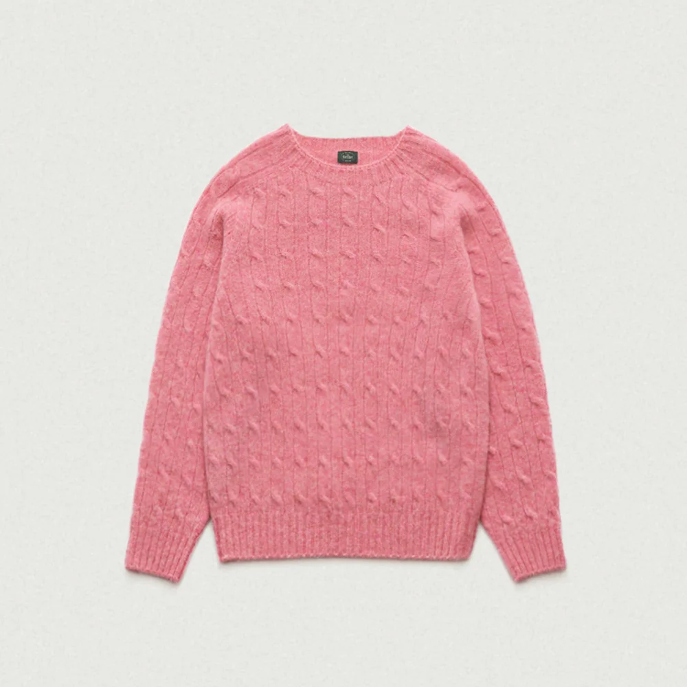Oversized Shaggy Dog Knit Sweater_Pink