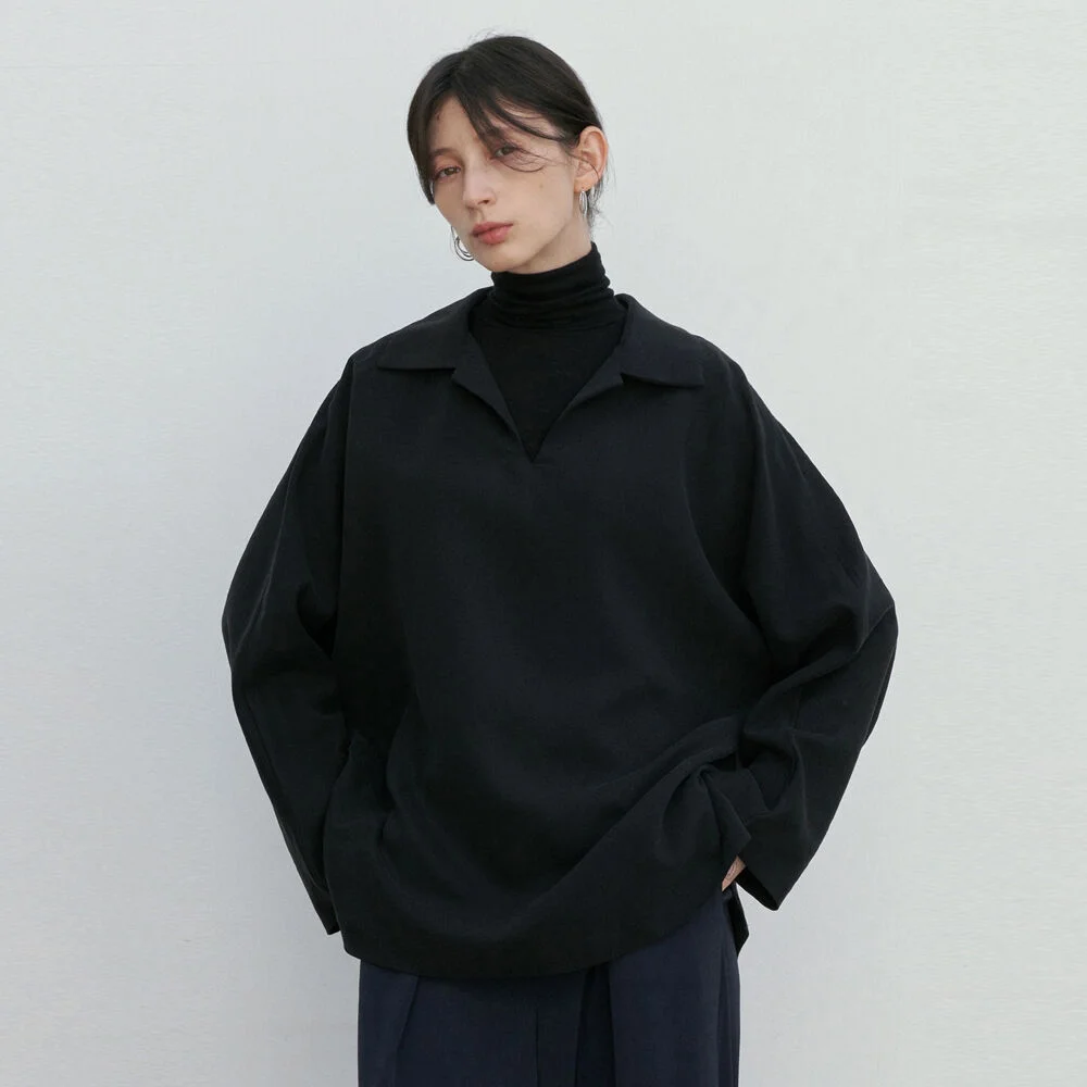 OVERSIZE COLLAR SHIRTS_BLACK