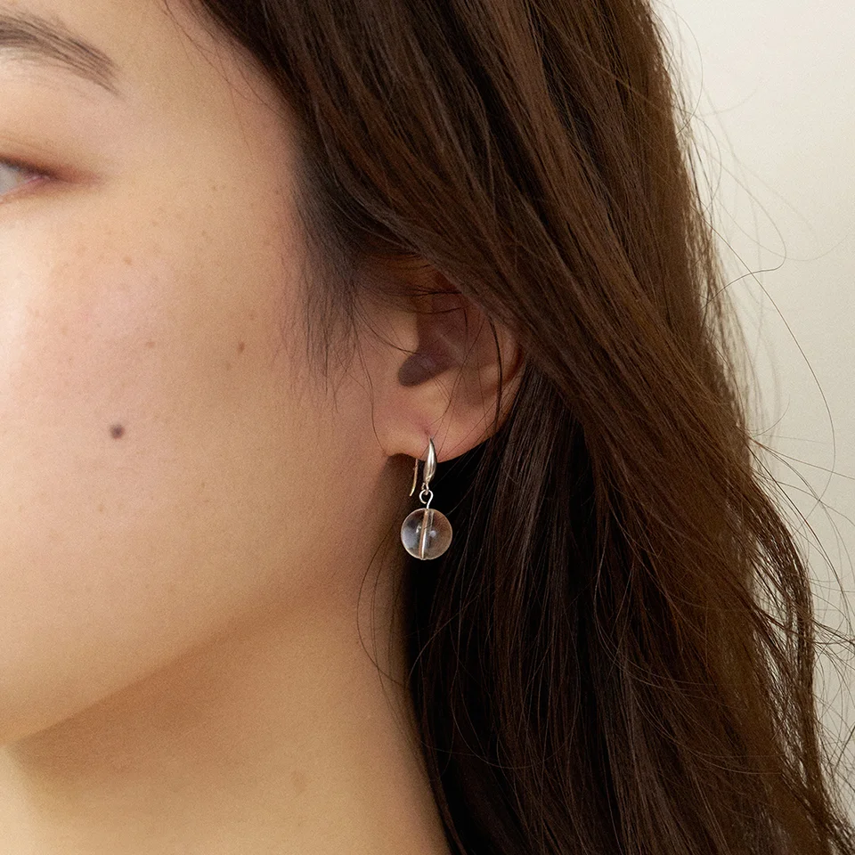 clear ball fruit earring