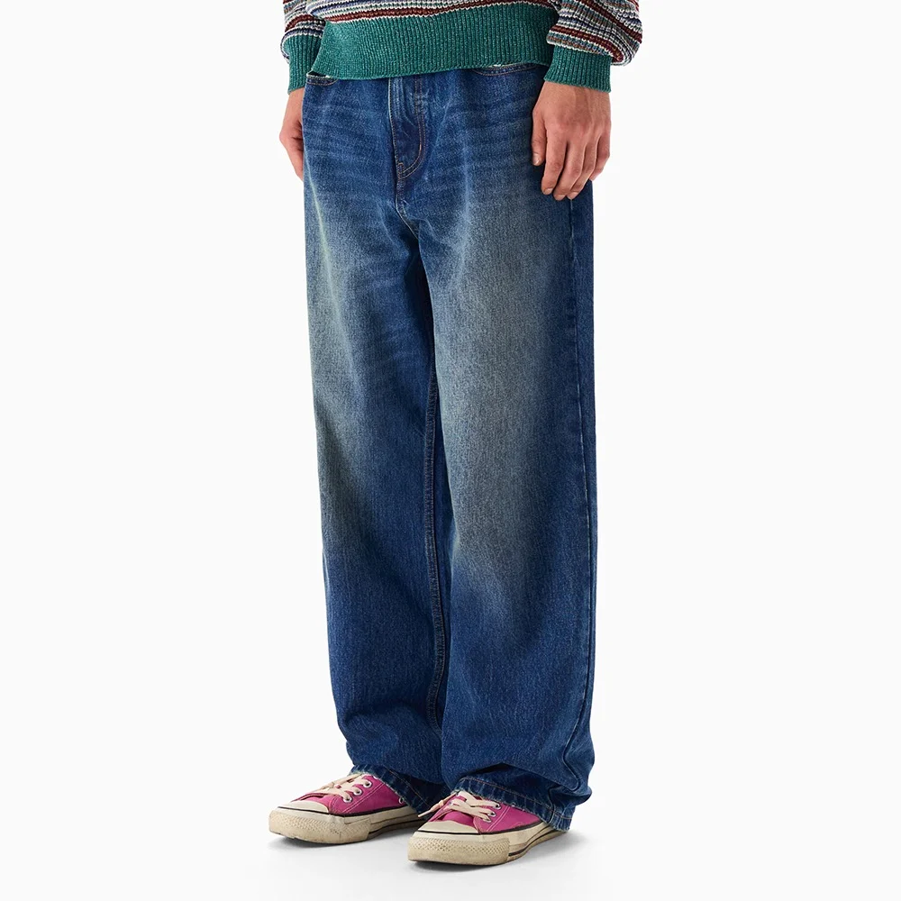 油 水洗 牛仔 褲子 Medium Denim