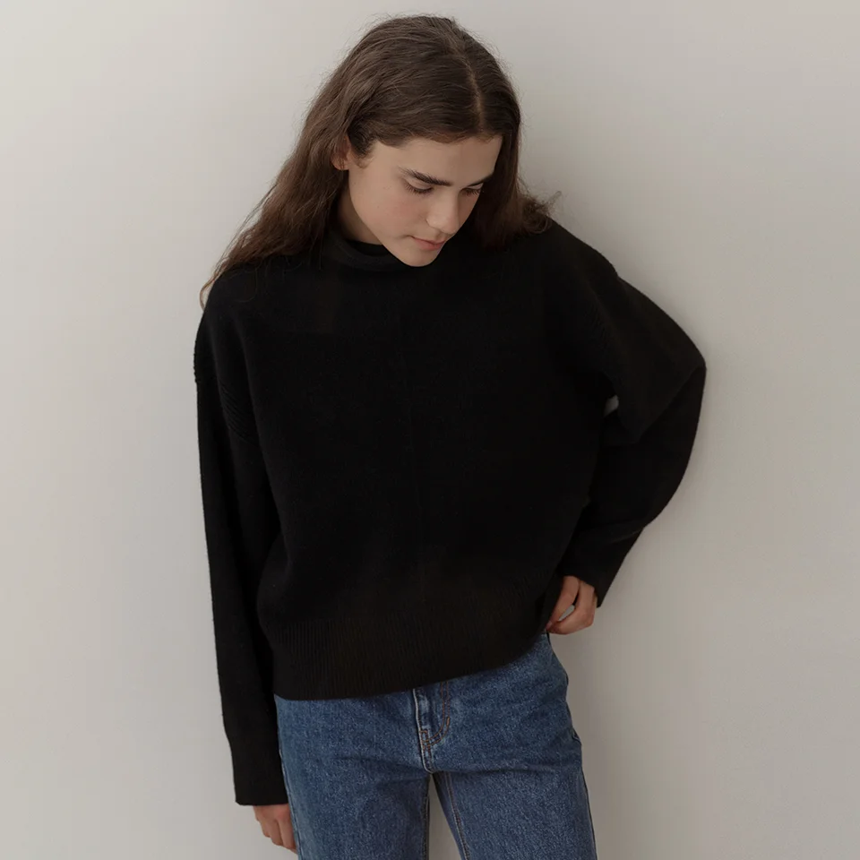 cashmere wholegarment turtleneck (black)