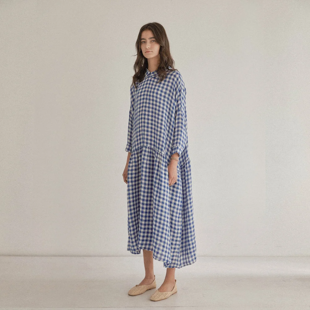 Gingham Seersucker Linen Dresses