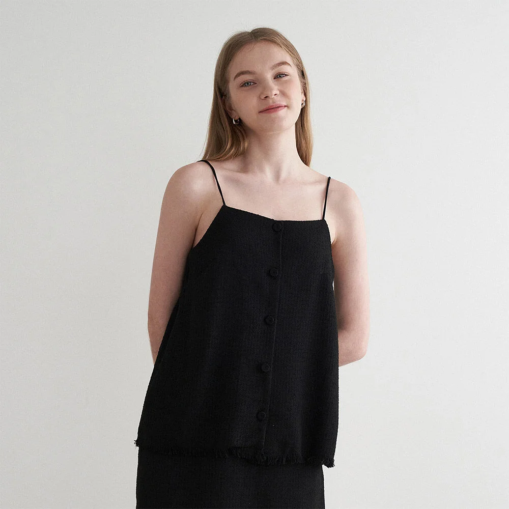 Summer tweed sleeveless - black