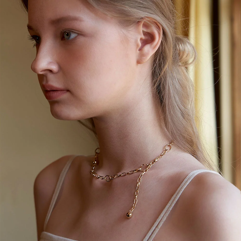 gold balls chain necklace