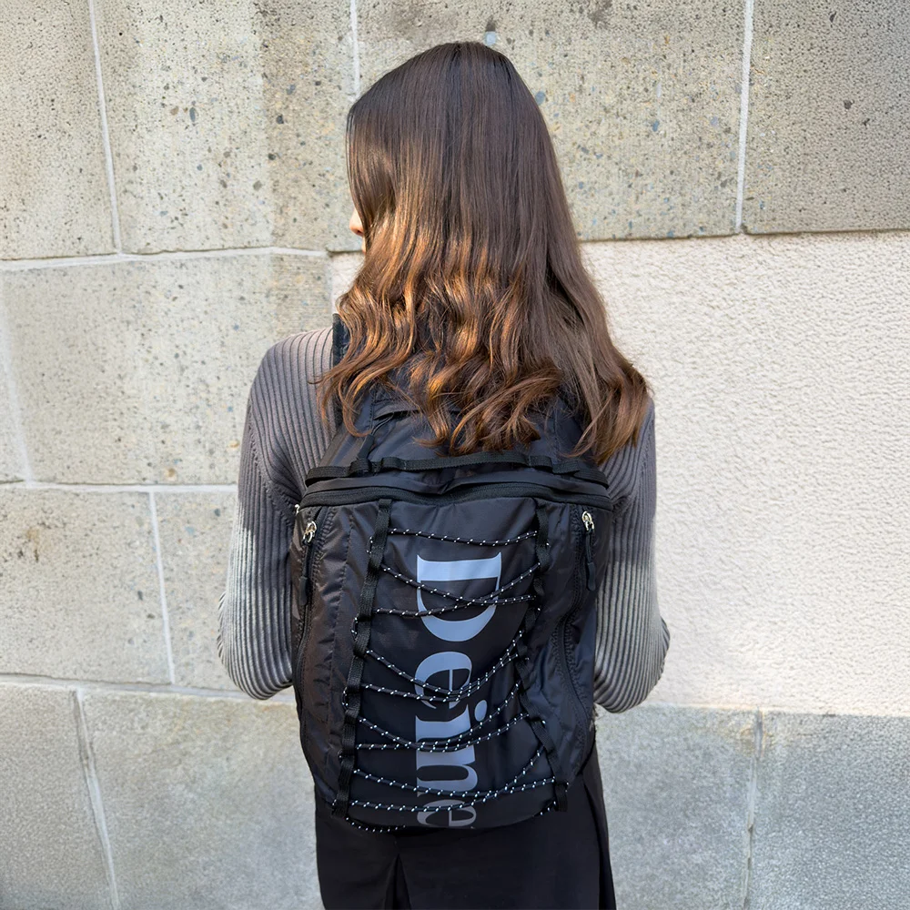 NYLON ESSENTIAL LOGO BACKPACK IN BLACK
