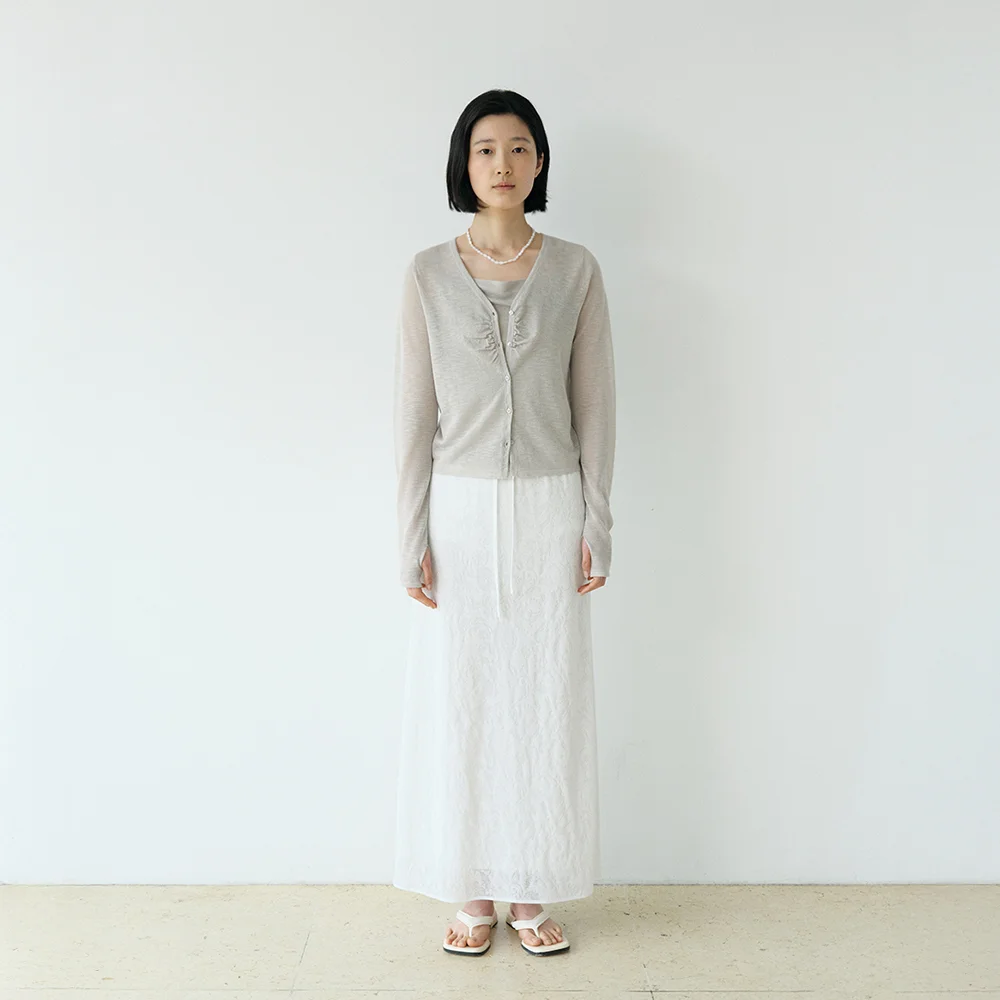 KNIT SLEEVELESS CARDIGAN SET UP