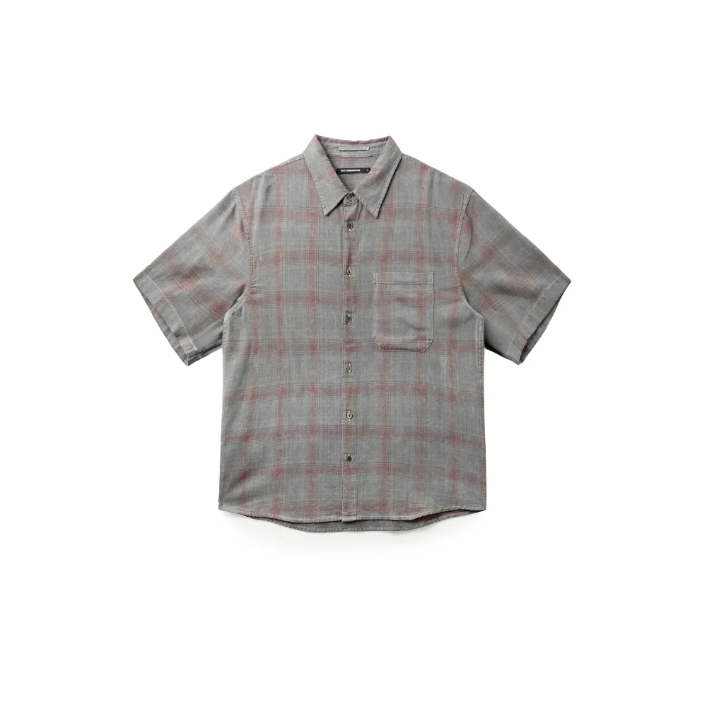 Arrow Shirt Over Dyed Bleached Check Grey