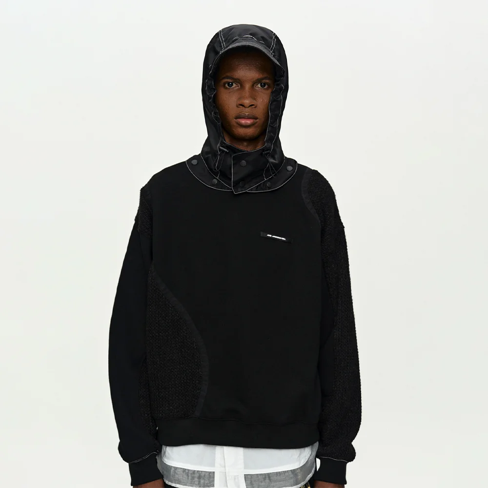 DETACHABLE BALACLAVA SWEATSHIRT atb1424m(BLACK)