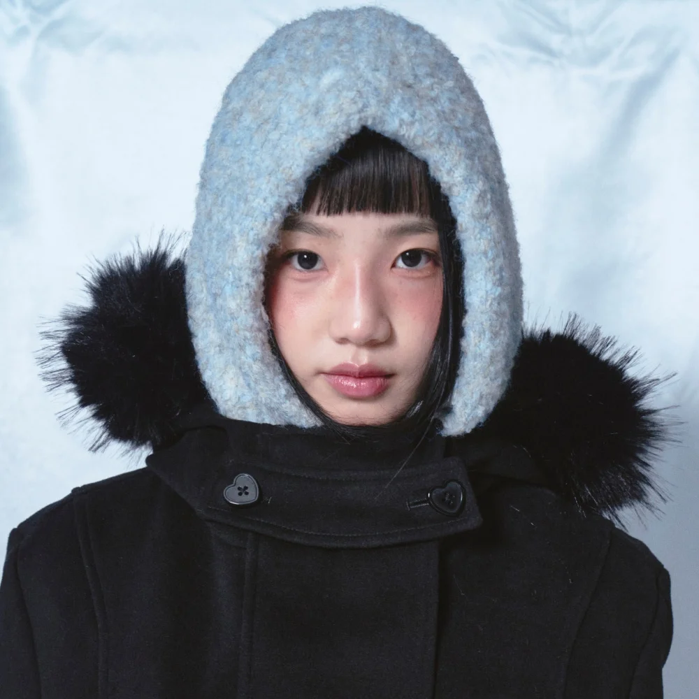 RnR Teddy Button Balaclava Blue-Gray