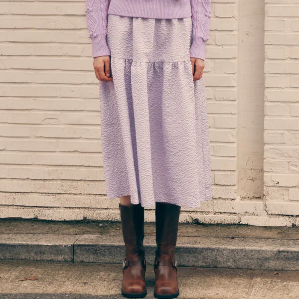 TIERED LONG SKIRT LAVENDER
