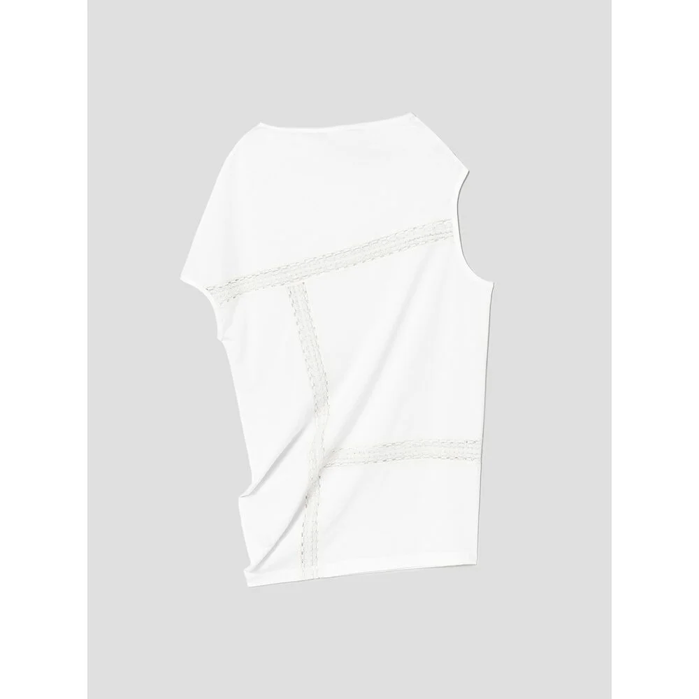 Lace Patch Long Tshirt Ivory (AG5642B010)