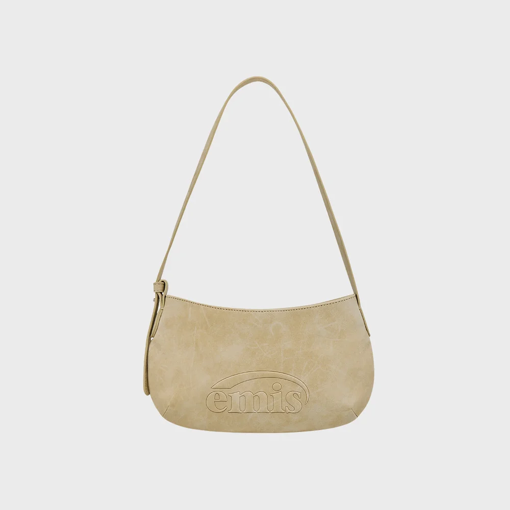 LOGO EMBOSSED TOTE BAG-BEIGE