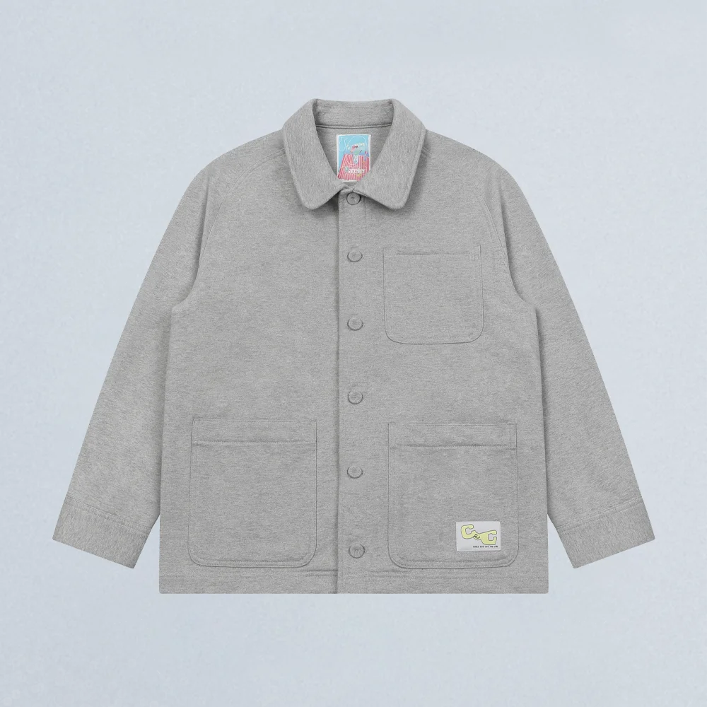 ROUND-COLLAR 6-BUTTON JACKET(GRAY)