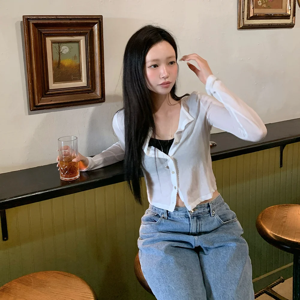 Roen Sheer Cardigan_White