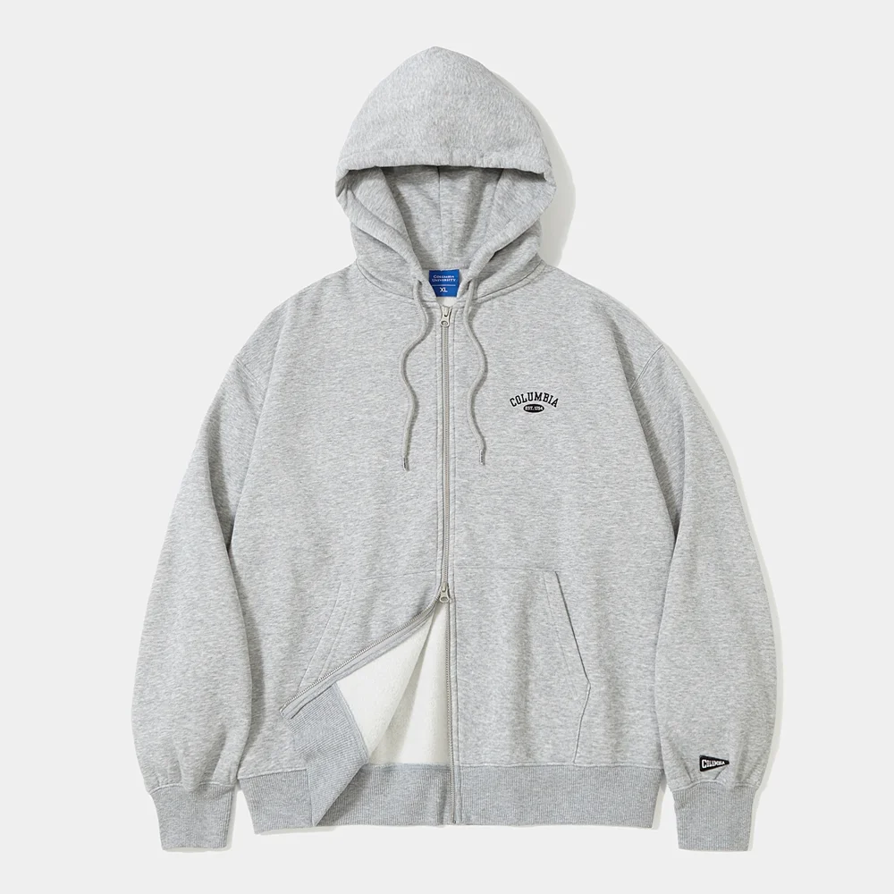 CU ARCH LOGO FLEECE ZIP-UP HOODIE M灰色