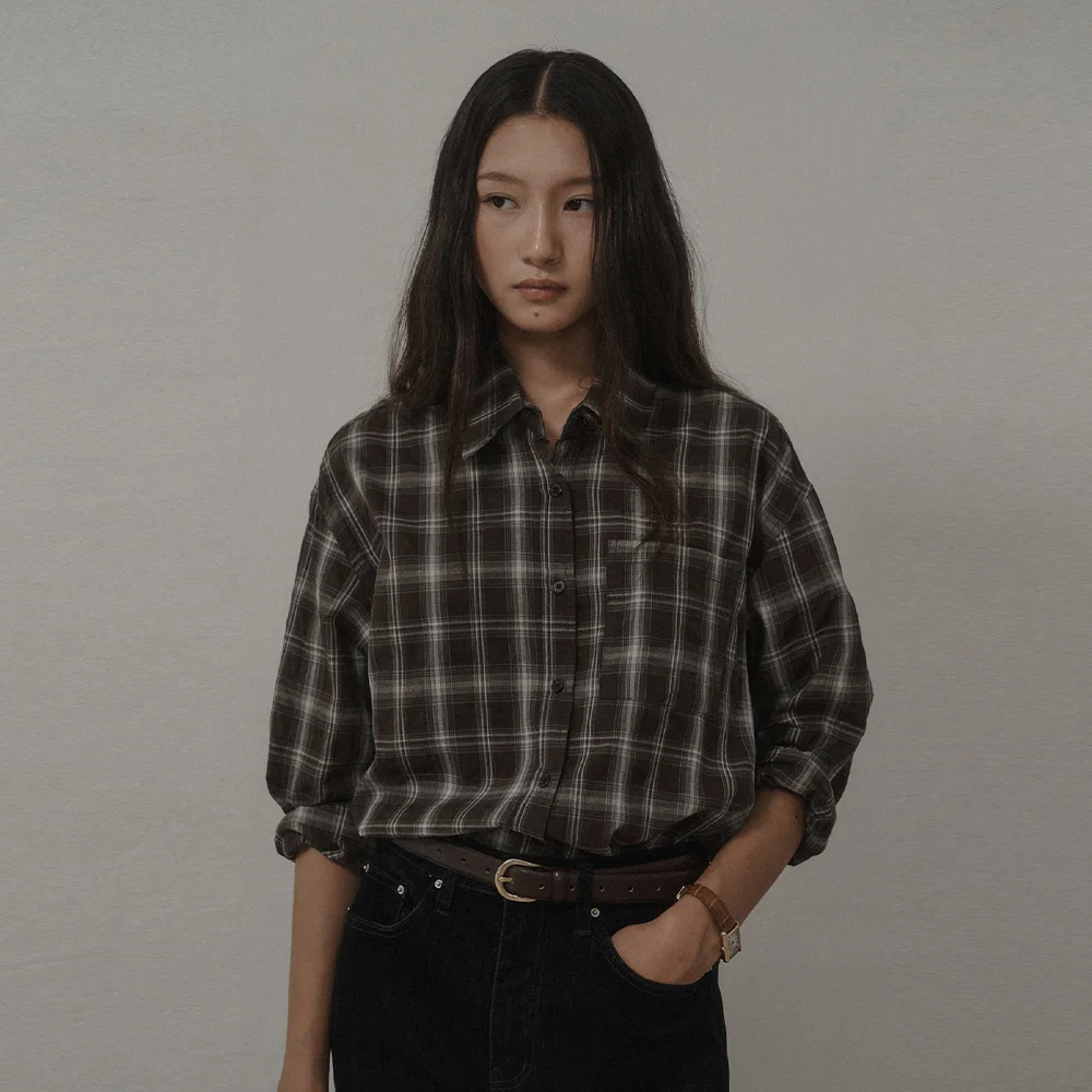 CLASSIC CHECK SHIRT_BROWN
