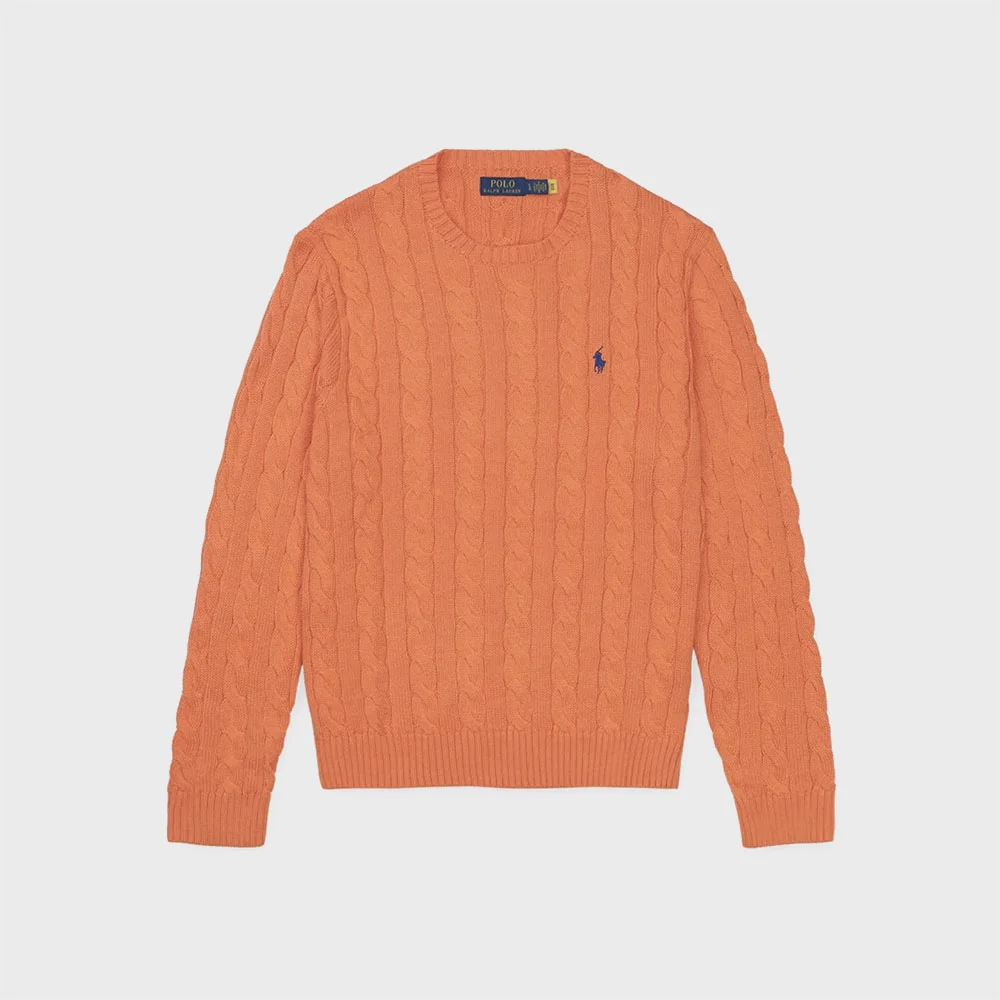 絞花 針織衫 純棉 毛衣 (ORANGE)