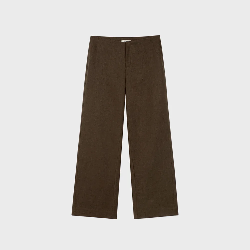 G LINEN SLACKS (BROWN)