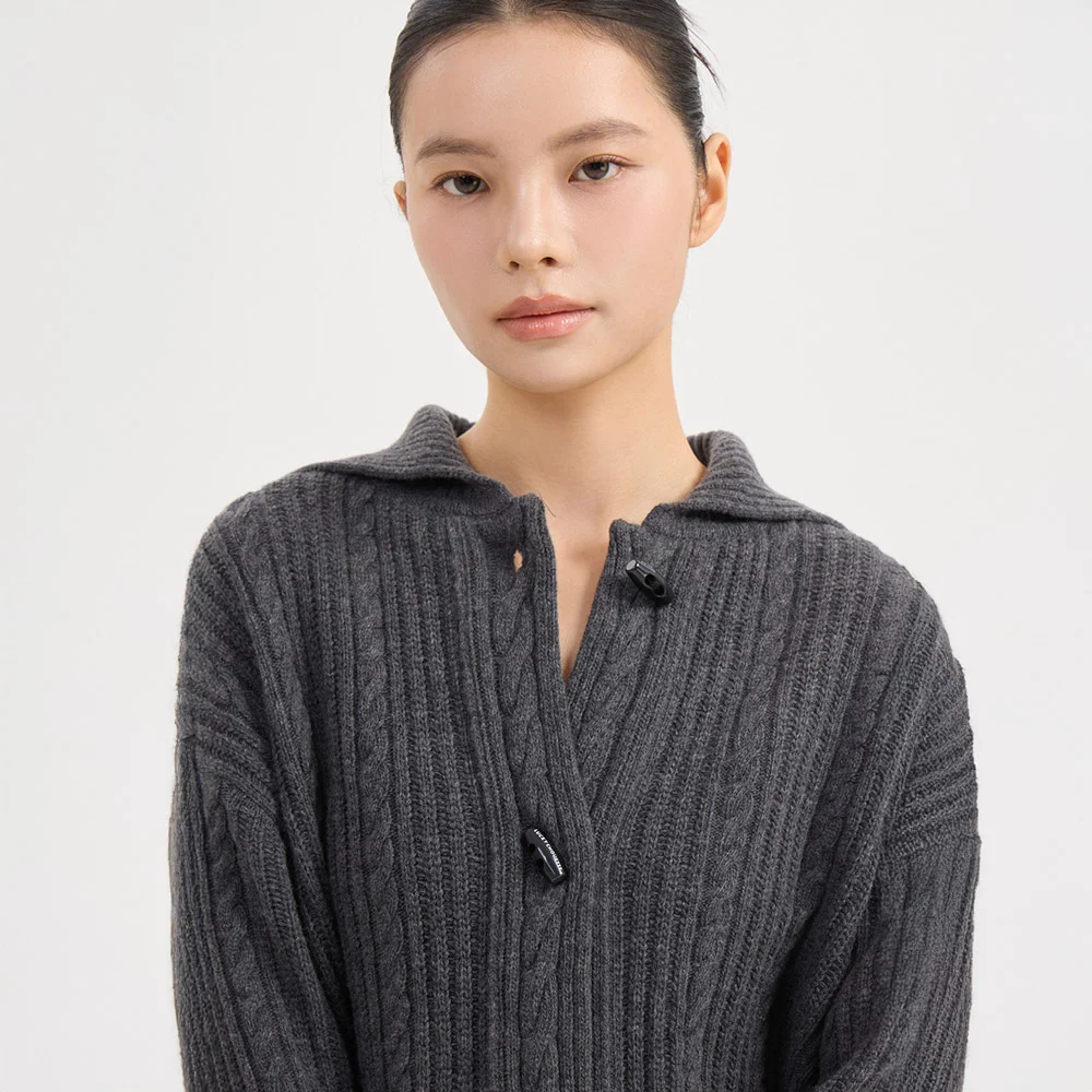 Entry Cable Knit Cardigan (melange grey) LFWCW25200GYM