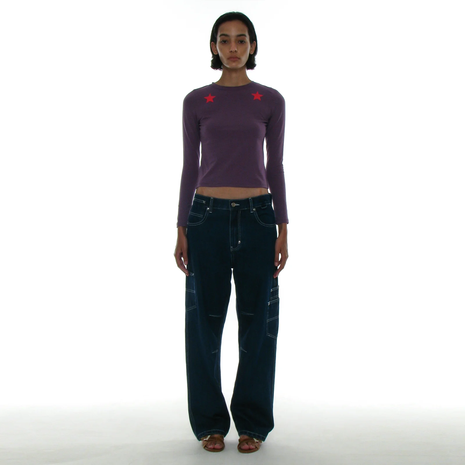 UNBALANCE POCKET WORK JEANS_DARK BLUE