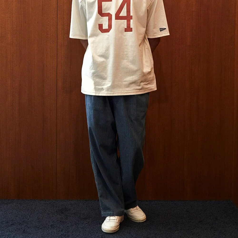 MIL-LABEL PINTUCK DENIM PANTS 午夜牛仔