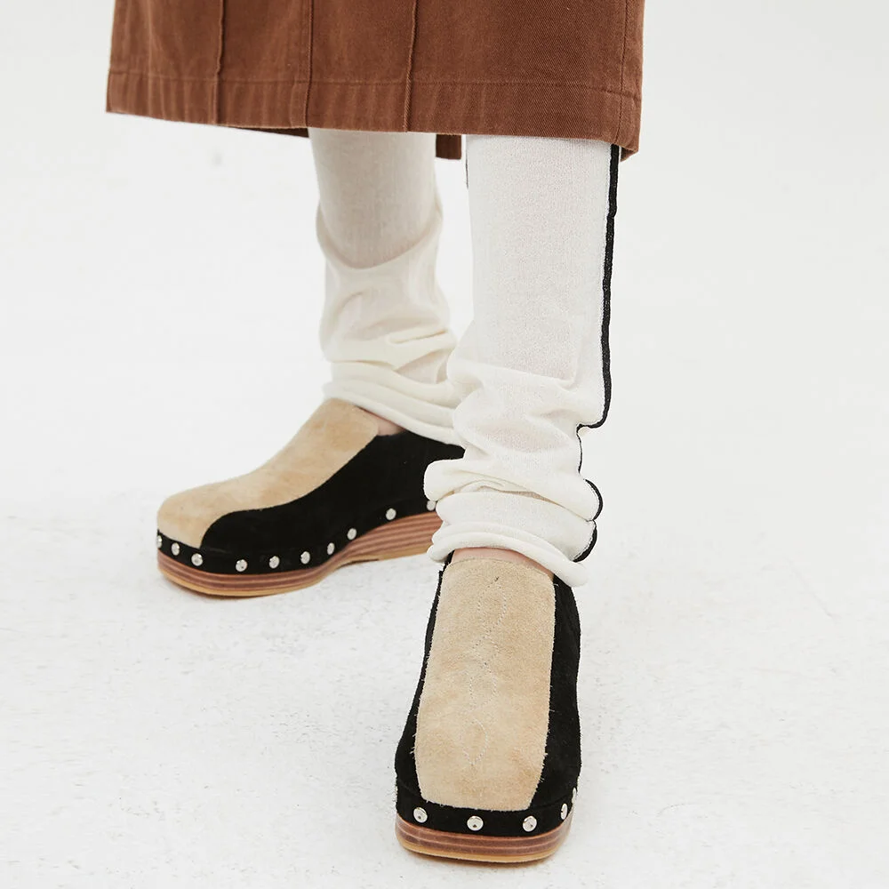 Sheer Pin Tuck Knit Leg Warmer / Ivory