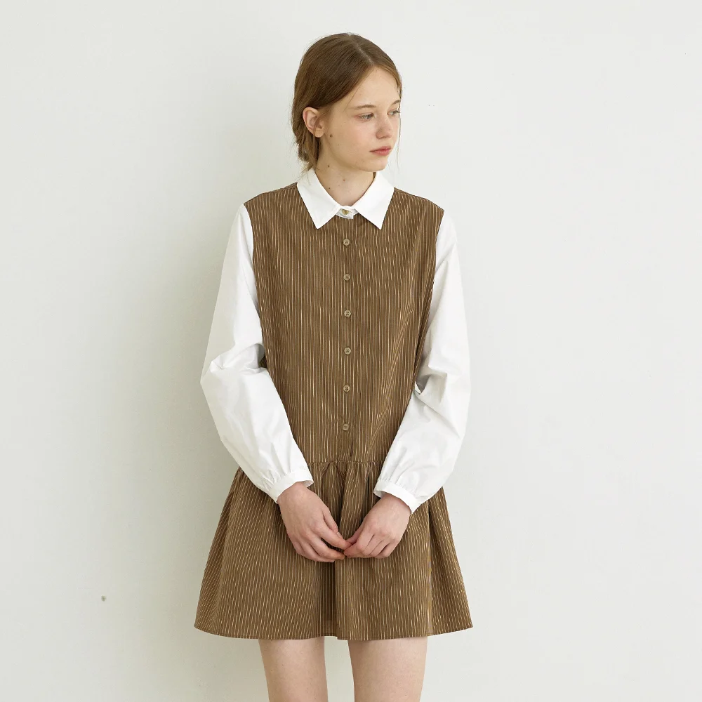 Vayden shirring One-piece (Brown)