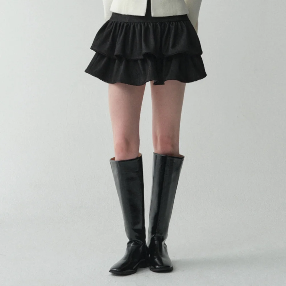 Denim Cancan Mini Skirt