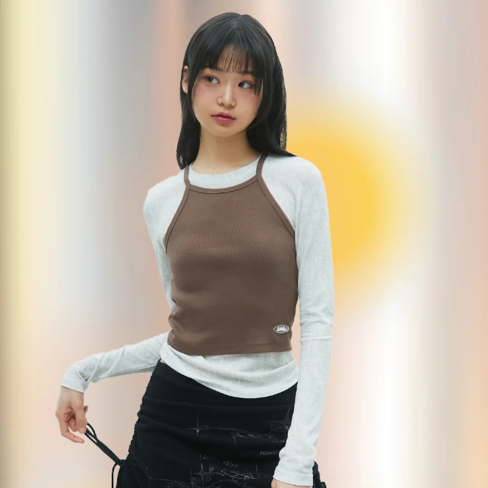 DOUBLE LAYERED T-SHIRT 層次 T恤 BROWN BR2CL002