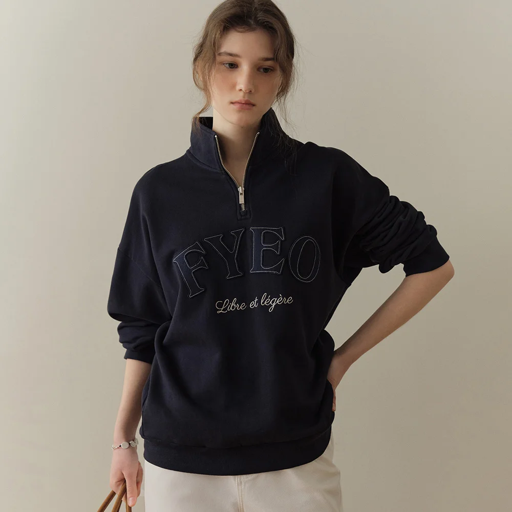 Essential Logo Half Zip-up (Deep Navy)