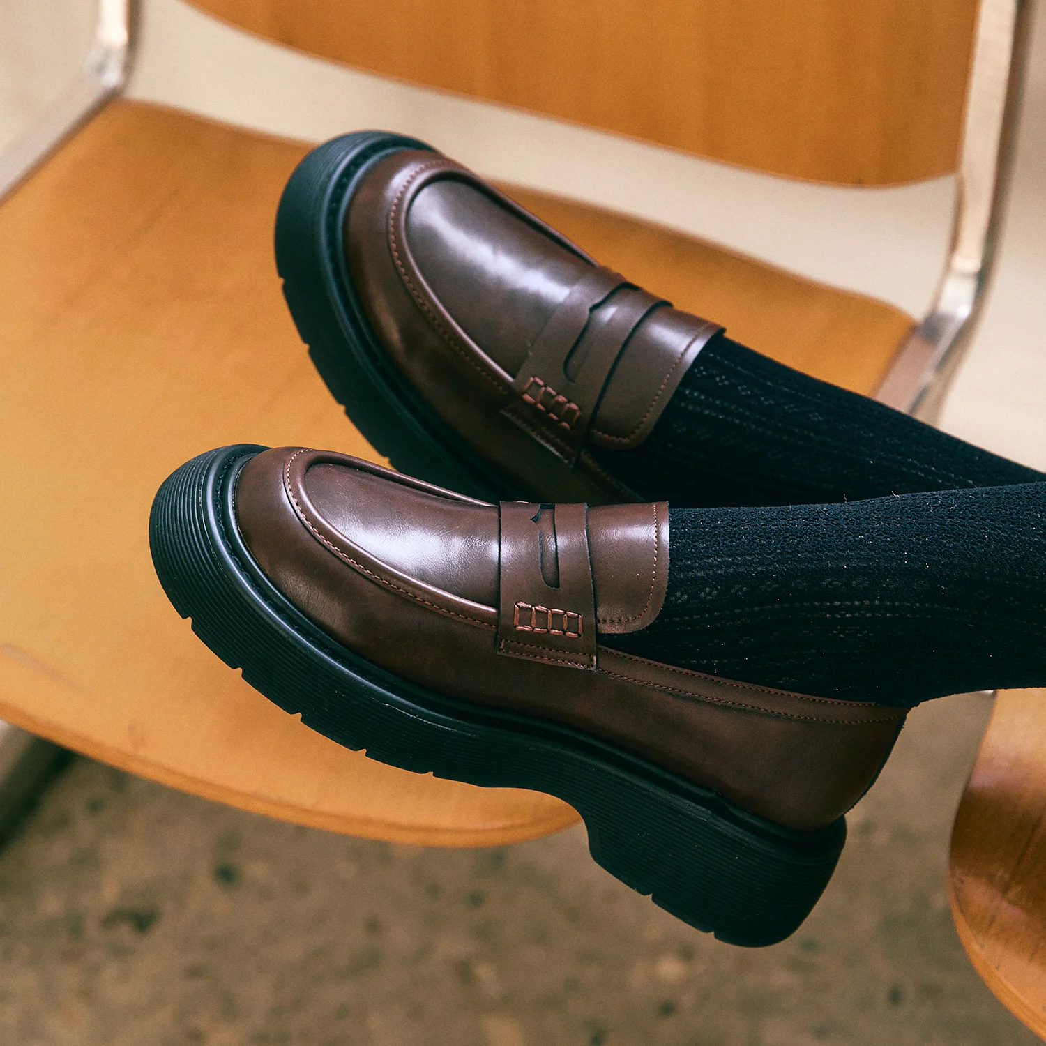 CASUAL PENNY LOAFERS / DARK BROWN