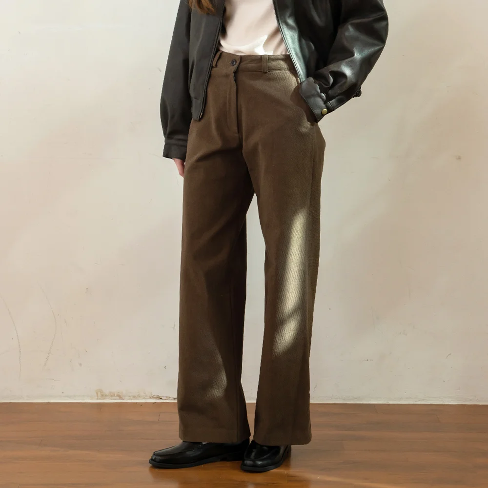 Tan fleece cotton pants (Brown)