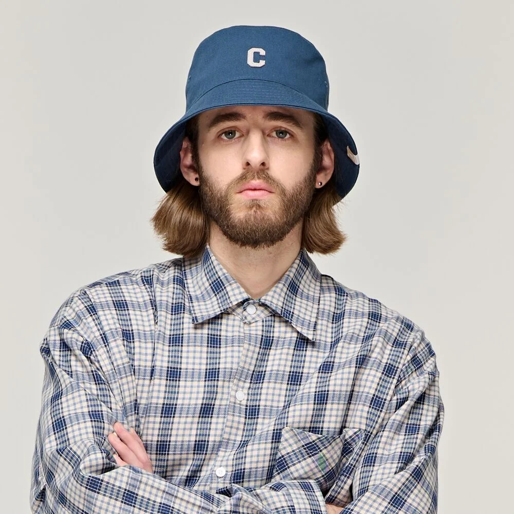 CB LOGO ROUND BUCKET HAT (NAVY)