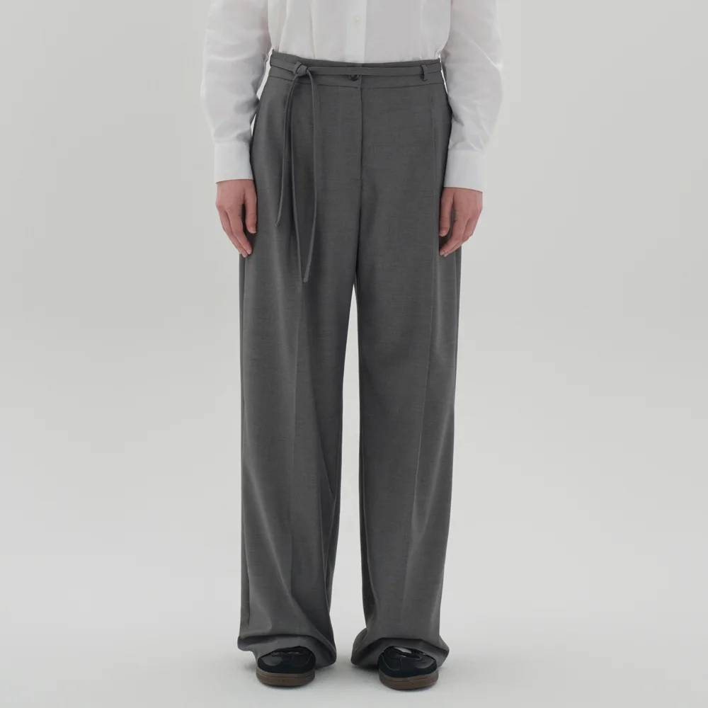 classic strap pants_gray