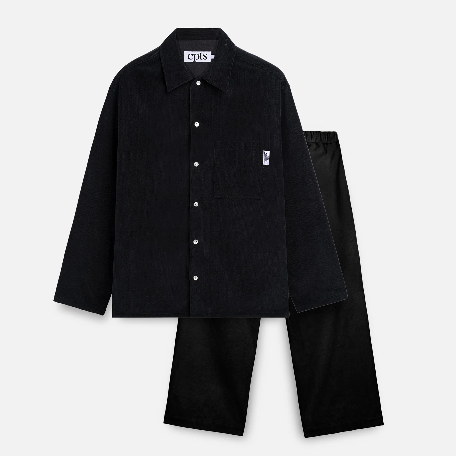CORDUROY LONG SLEEVED SETS_BLACK