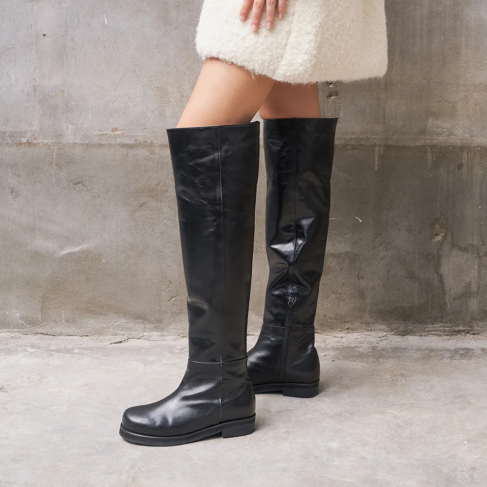 Noah Thigh High Boots Black