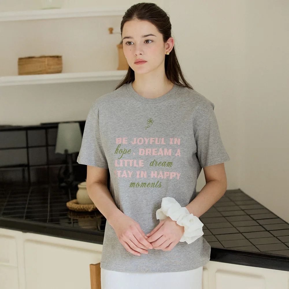 JOYFUL FLOWER T-SHIRT_GRAY