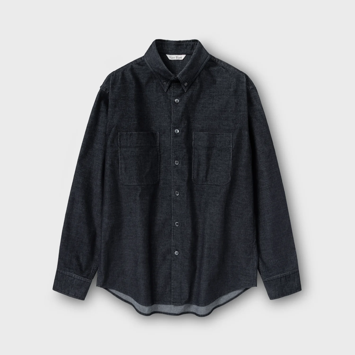 燈芯絨 牛仔 襯衫_BLUE BLACK