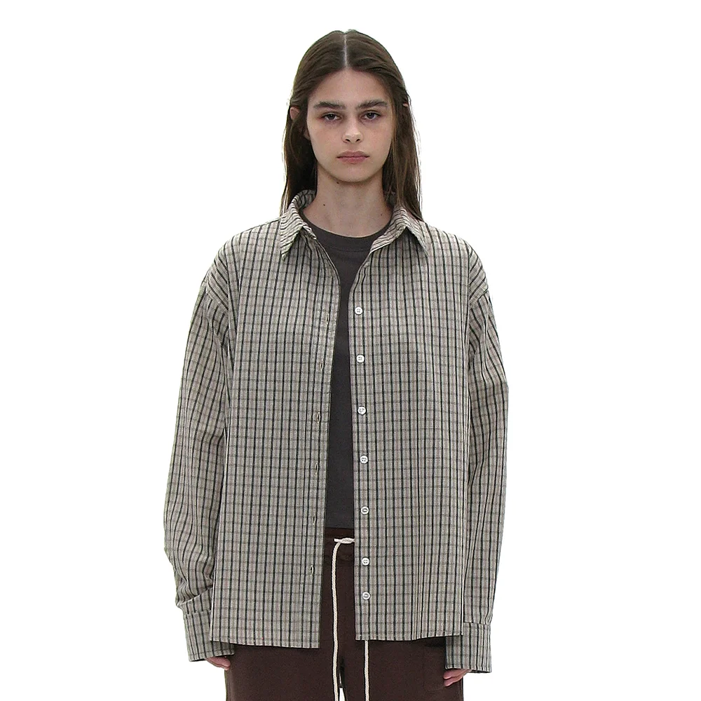PWC OVERSIZED CHECK SHIRT_BEIGE