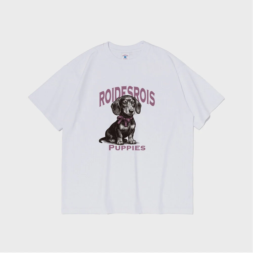 Puppies 角色 短袖 T恤 (白色)
