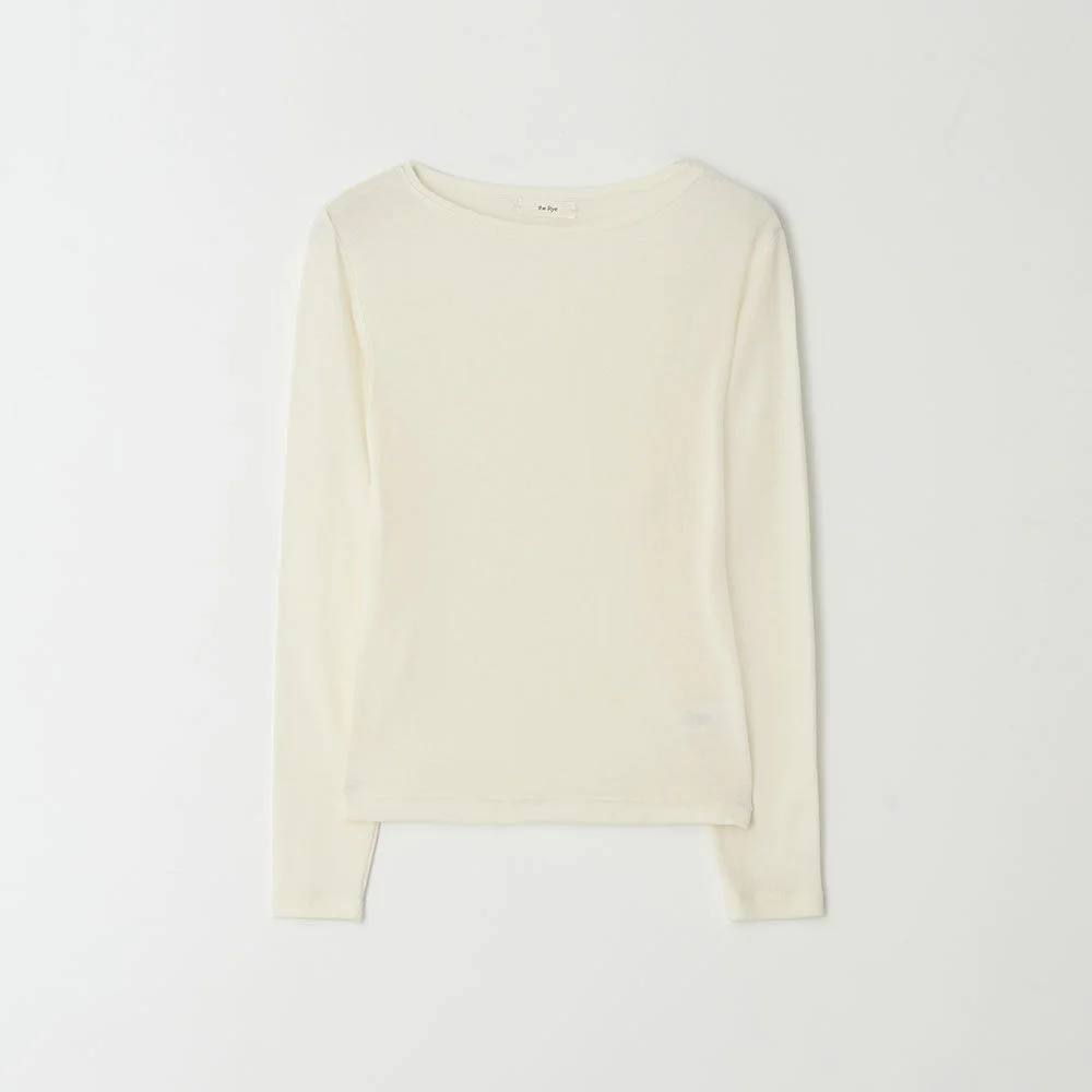 Boat-neck Wool Top(Ivory)