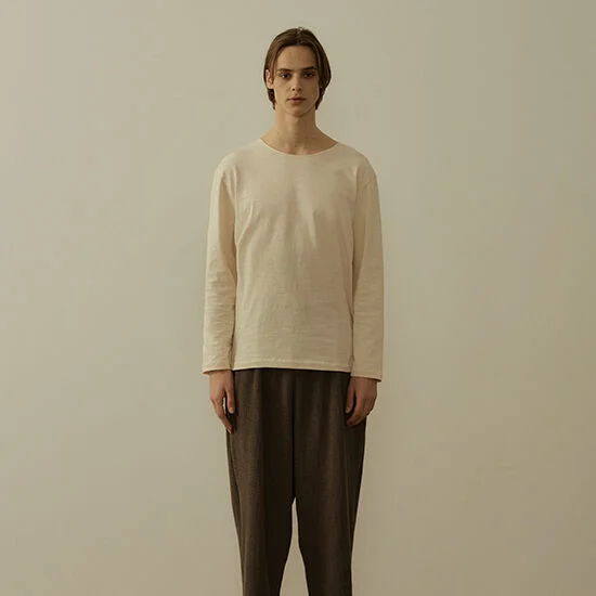 (m) Readymade Cropped Trouser in Waffle Jersey Charcoal