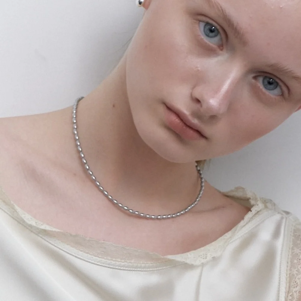 Chic Grey Pearl Necklace (L251MNK020)