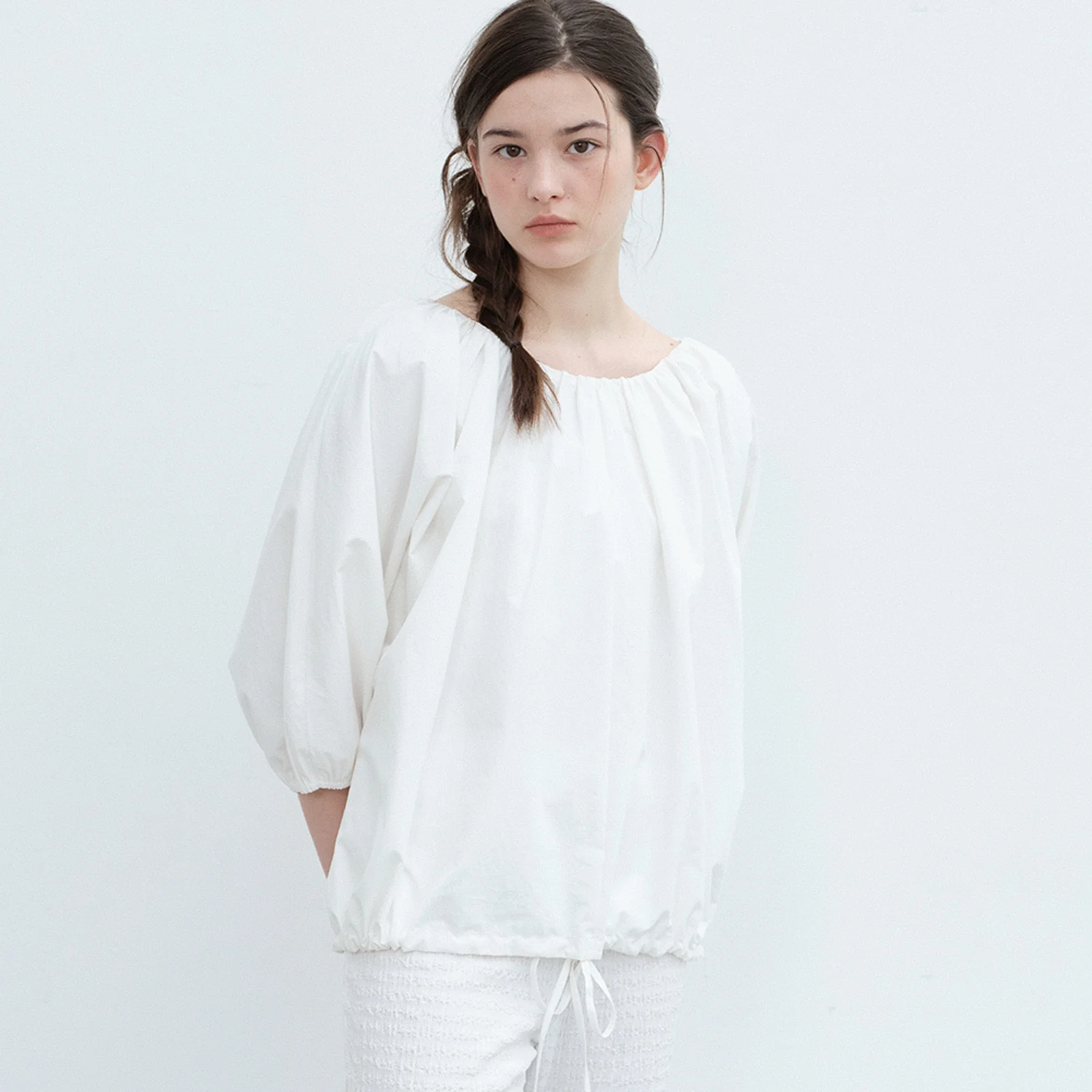 Volume Blouse-White