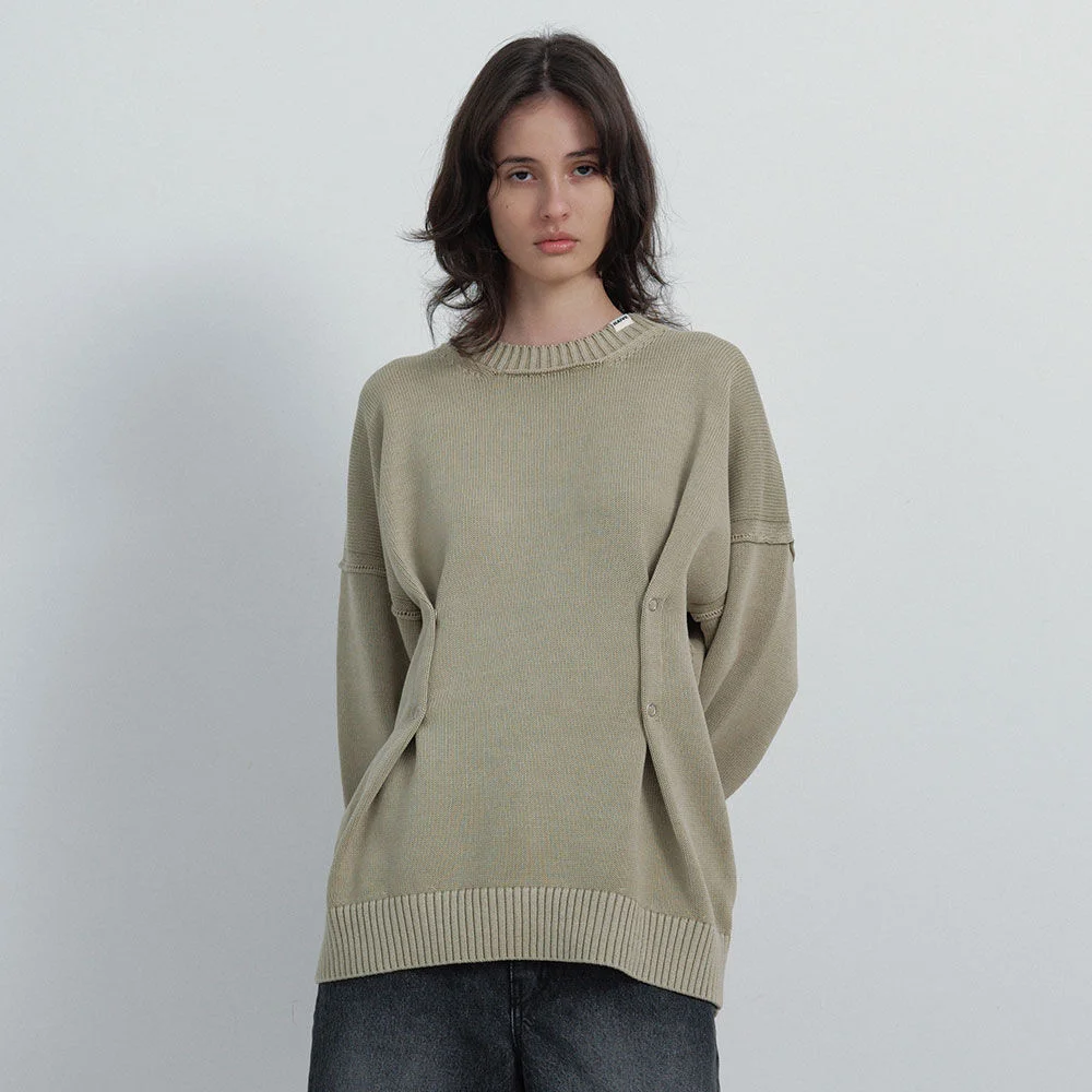 Button Pigment Washing Knit VK6SP150_2color