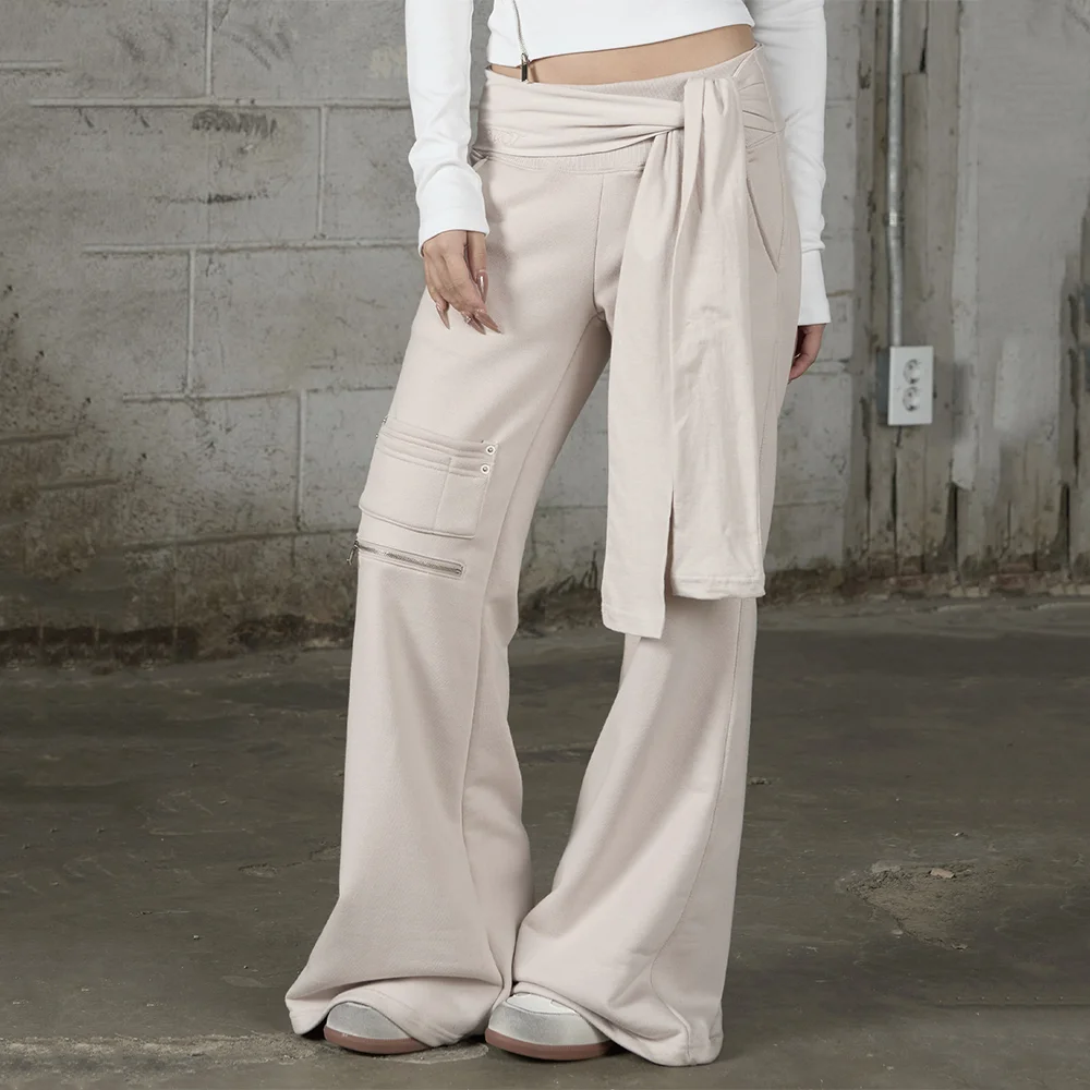 Bootcut Sweatpants - BEIGE