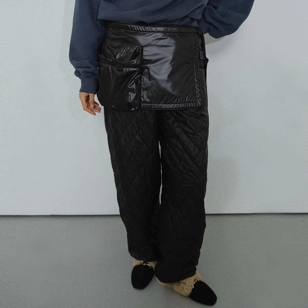 PADDED LAYERED MINI SKIRT - BLACK