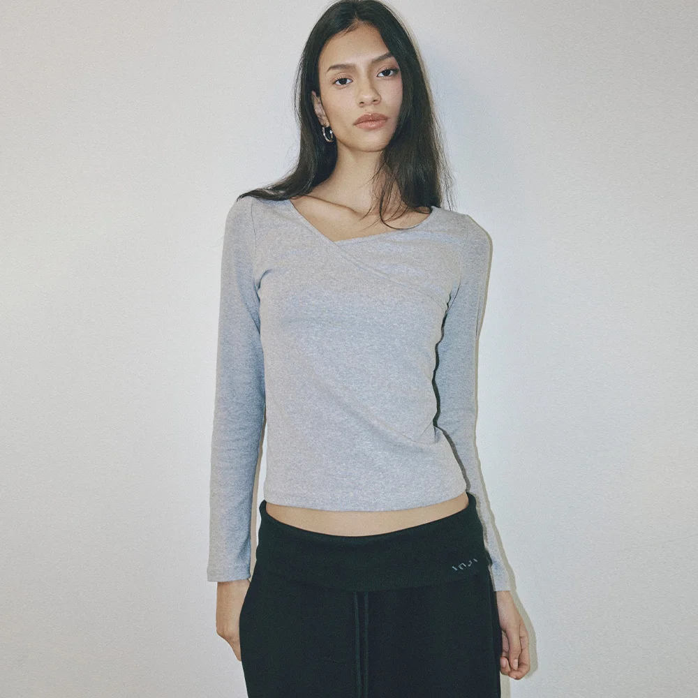 Flex Wrap Fit Long Sleeve Top 灰色